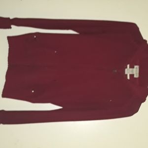 Burgundy Hooded Zip-up Jacket
